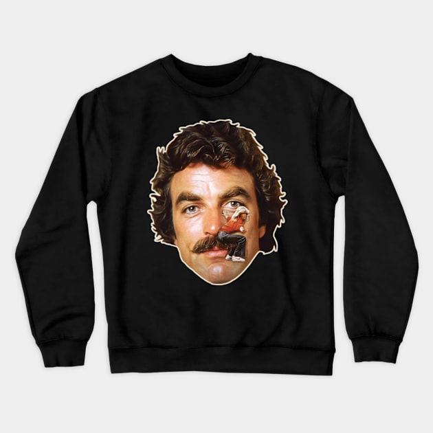 Tom Selleck Mustache Ride Crewneck Sweatshirt by Lonacrumton